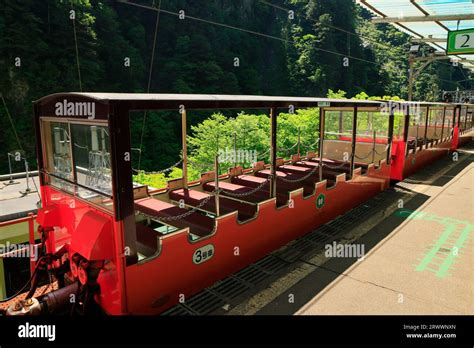 Passenger Car Of The Trolley Car Of Kurobe Gorge Railway Toyama Japan