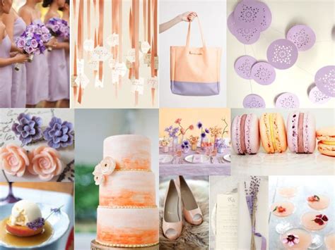 Peach And Lavendar Lavender Bridesmaid Dresses And Bouquets