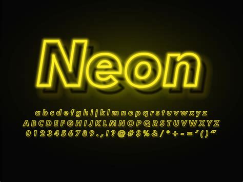 Glowing Yellow Outline Neon Font 556614 Vector Art At Vecteezy