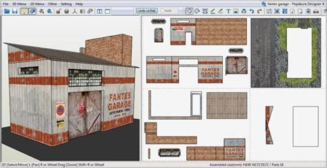 Papermau Fante`s Garage Paper Model By Papermau A Work In Progress Paper Models Garage