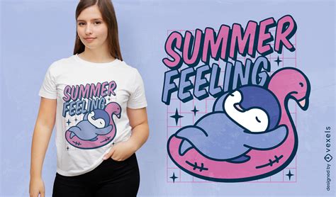 Descarga Vector De Diseño De Camiseta De Pingüino Con Sensación De Verano