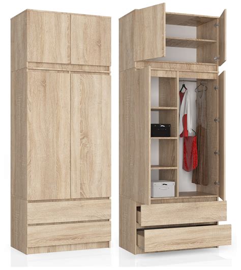 Armoire Avec Surmeuble Akord S Ch Ne Sonoma Cm Portes Tiroirs