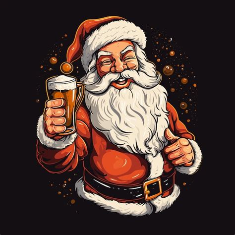 Cerveza de papá noel Vector Premium