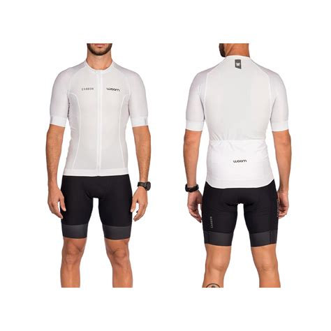 Camisa Woom Masculina Carbon Ice Legend Branca Ciclismo Modelagem Fit