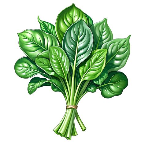 Premium Photo Realistic Drawing Isolate Spinach On A White Background