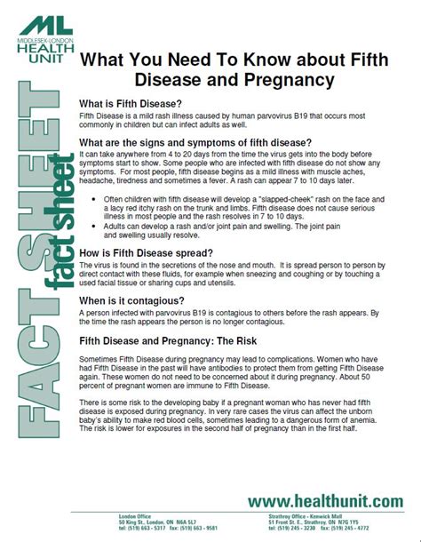 Fifth Disease and Pregnancy — Middlesex-London Health Unit