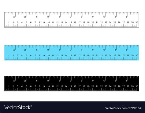 Rulers Inch And Metric Rulers Scale For A Ruler I Vector Image