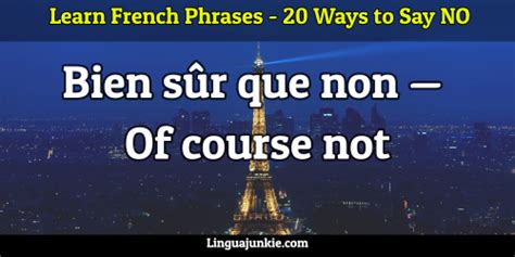 Say No In French Words Phrases For No