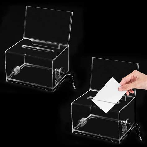 CJBIN 2 Stück Spendenbox Transparente Wahlurne Kummerkasten mit