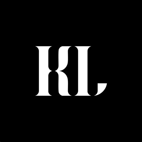 Kl K L Letter Logo Design Initial Letter Kl Uppercase Monogram Logo White Color Kl Logo K L