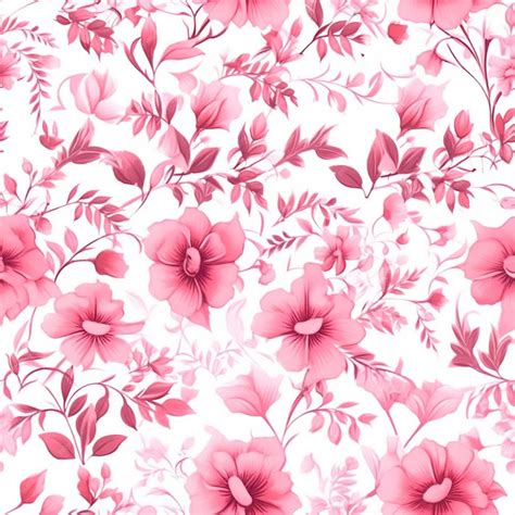 Premium Photo A Close Up Of A Pink Flower Pattern On A White Background Generative Ai