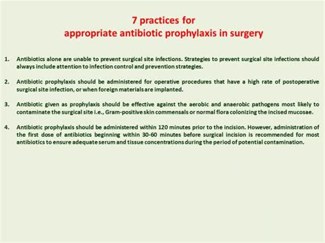 7 Practices For Appropriate Antibiotic Prophylaxis In Surgery Global Alliance For Infections