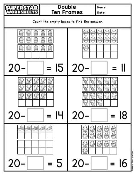 Double Ten Frame Fun Worksheet - Worksheets Library