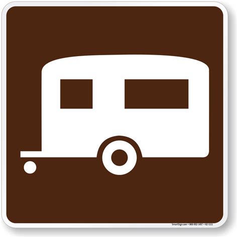 Camping Trailer Symbol Sign For Campsite Sku K2 1111 Camping Signs