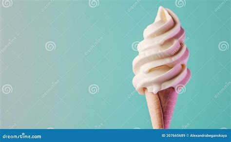 Swirl Of Soft Serve Ice Cream On Pastel Background Stock Illustration Illustration Of Dairy