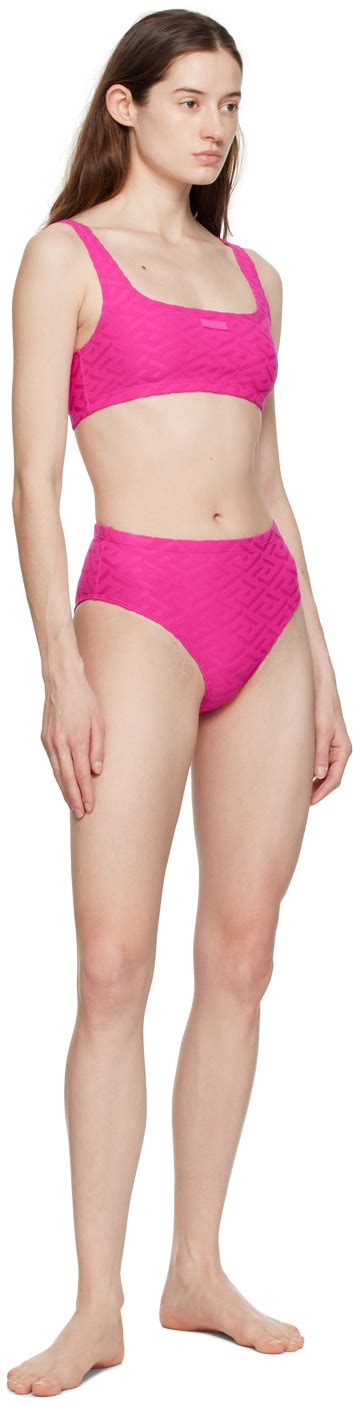 Versace Underwear Pink La Greca Bikini Bottom Versace Underwear