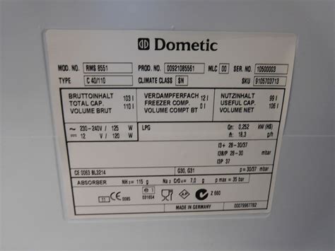 Dometic Motorhome Caravan Fridge Door Rms8551