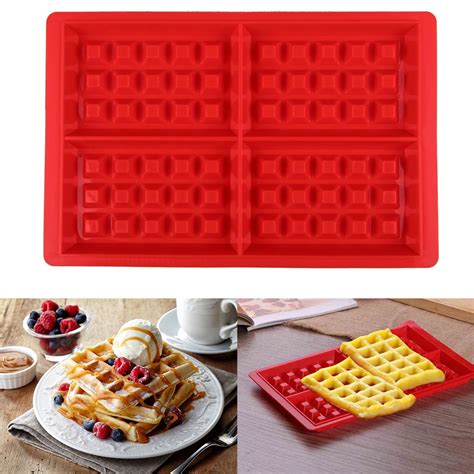 Safe Cavity Waffle Waffles Cake Chocolate Silicone Diy Tray Mold