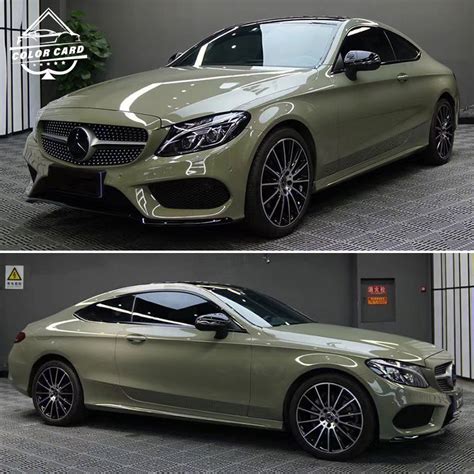 Super Gloss Vinyl Wrap Pet Backing Khaki Green Vinyl Wrap Air Bubble