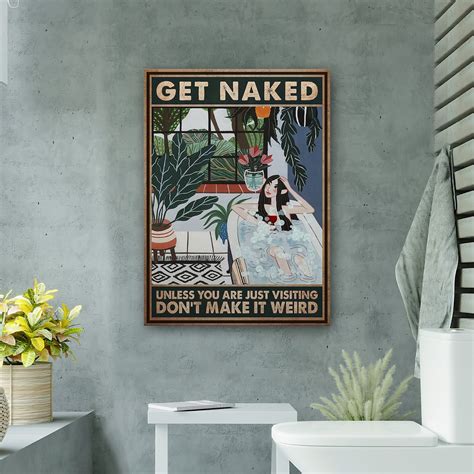 Trinx Girl In Her Bathroom Get Naked Gallery Wrapped Canvas Bath And Laundry Decor Dark