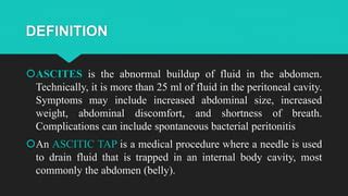 Ascitic tap procedure | PPT