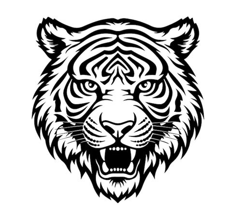 Premium Vector Angry Tiger Head Hand Drawn Sketch Illustration Wild