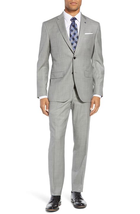 Ted Baker Jay Trim Fit Solid Wool Suit In Light Grey Gray For Men Lyst