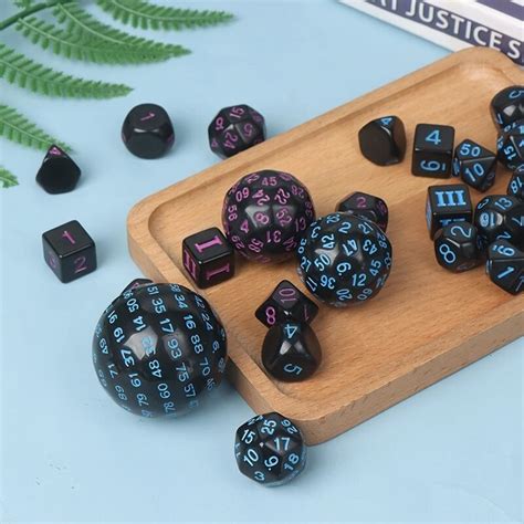 ⓥnew 15pcs Opaque Black Polyhedral Dice Set For Dnd Dcc Rpg D3 D4 D5 D6