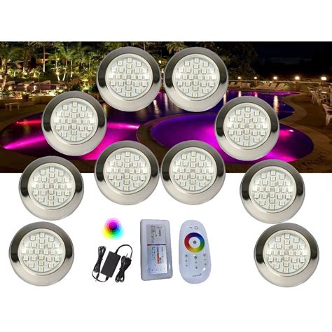 Kit Led Piscina Brustec Power W Rosca A O Inox Rgb Submarino