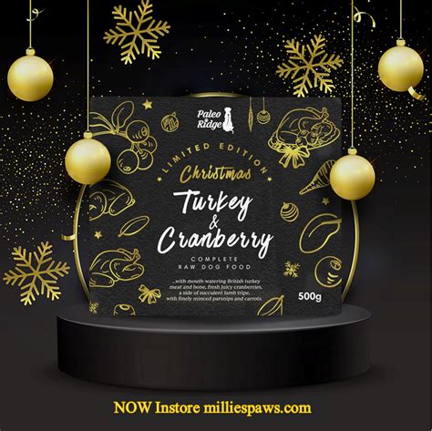 Paleo Ridge Christmas Turkey and Cranberry 500g | Millie's Paws