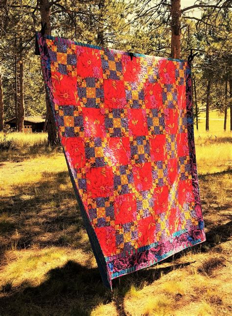 Magic Carpet Quilt Featuring Kaffe Fassett S Iris And Peony Fabric