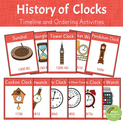 History Of Clocks Timeline And Ordering Activities Pinay