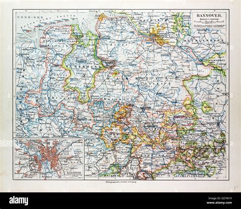 Map Of Hannover Germany 1899 Stock Photo Alamy