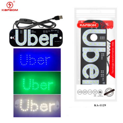 Painel De Led Uber Usb Ventosas Kapbom Ka