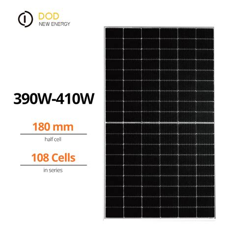 390w 395w Full Black Halfcut Pv Module 400w 405w 410w Monocrystalline