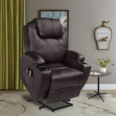 U Max Lift Recliner Power Lift Chair For Elderly Wall Hugger Pu Leather With Remote