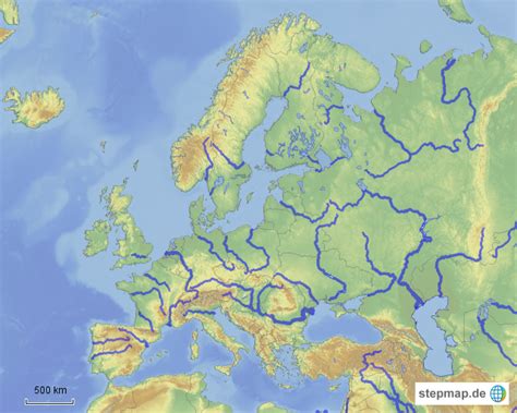 Fluesse Europas von billbeller Landkarte für Deutschland