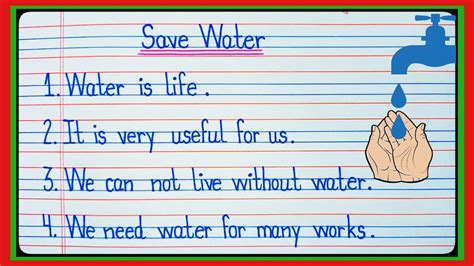 10 Lines On Save Water In English Save Water Essay In English Essay On