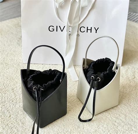 Givenchy Mini Cut Out Bucket Bag Black White For Women 6 3in 16cm