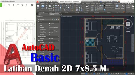 Latihan Dasar Membuat Denah 7x85 M Di AutoCAD Untuk Pemula YouTube