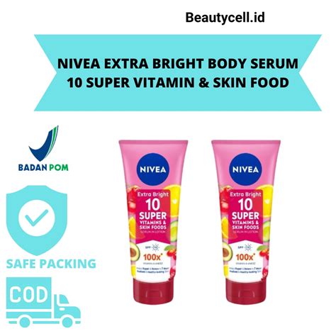 Jual Nivea Extra Bright Body Serum Super Vitamin Skin Food Ml