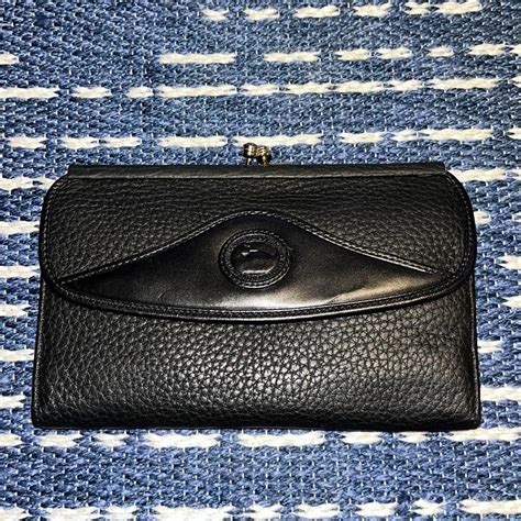 VINTAGE Dooney Bourke AWL Black Kisslock Checkbook Depop