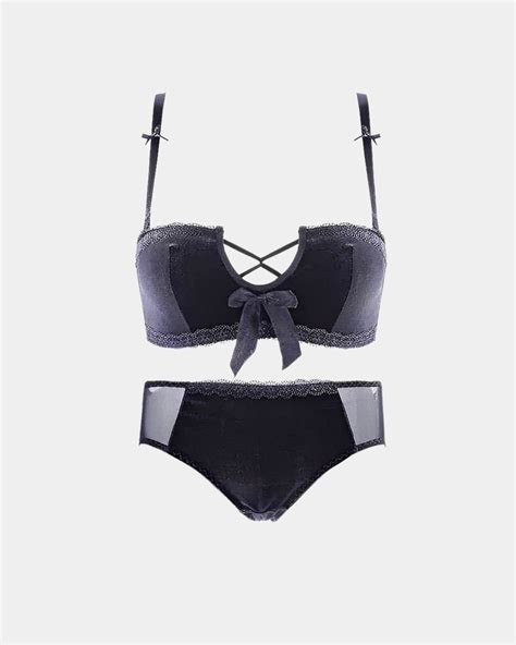 B Cup Velvet Lingerie Set
