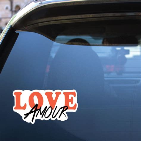 Love Is Amour Love Sticker Valentines Heart Decal Car Etsy