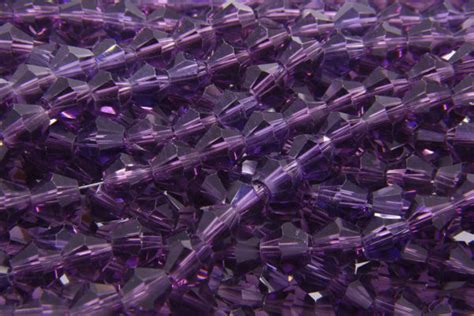 6mm Lustrous Purple Crystal Bicones Bead Spider