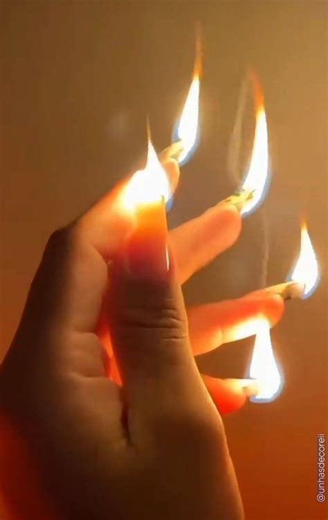 Nails On Fire Candle Fingers Flame Aesthetic Fire Aesthetic Lite The