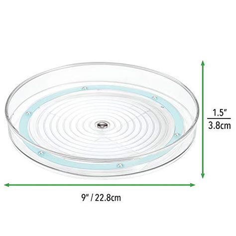 Mdesign Plastic Lazy Susan Turntable Food Storage Container For