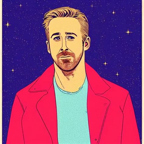 Ryan Gosling Retro Minimalist Portrait By Jean Stable Diffusion Openart