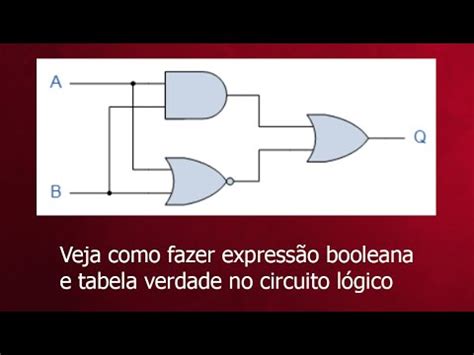 Expressão booleana e tabela verdade no circuito lógico YouTube