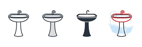 Sinks Icon Logo Vector Illustration Bathroom Sink Symbol Template For